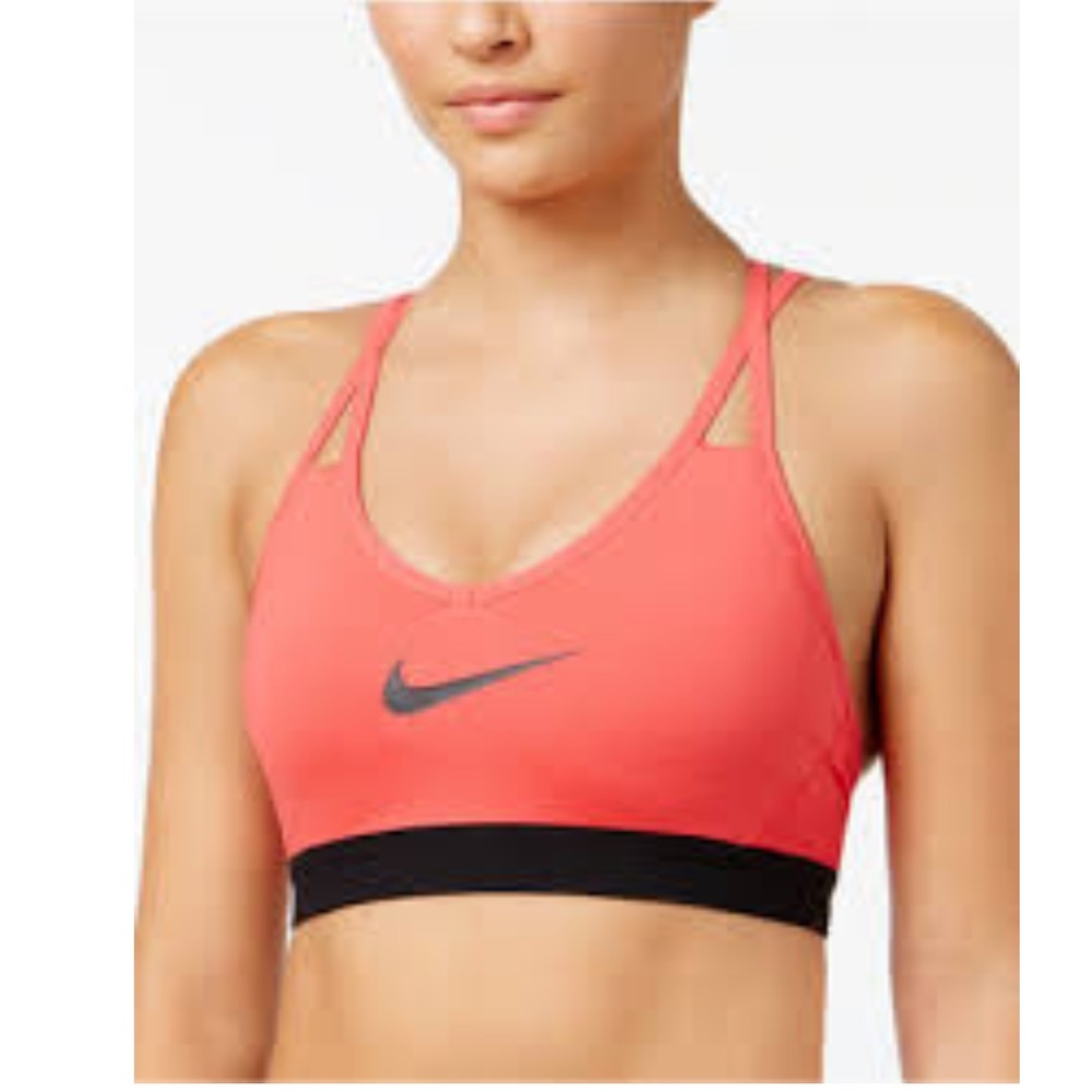Nike Women’s Pink and Black Sports Bra Criss Cross Padded Medium